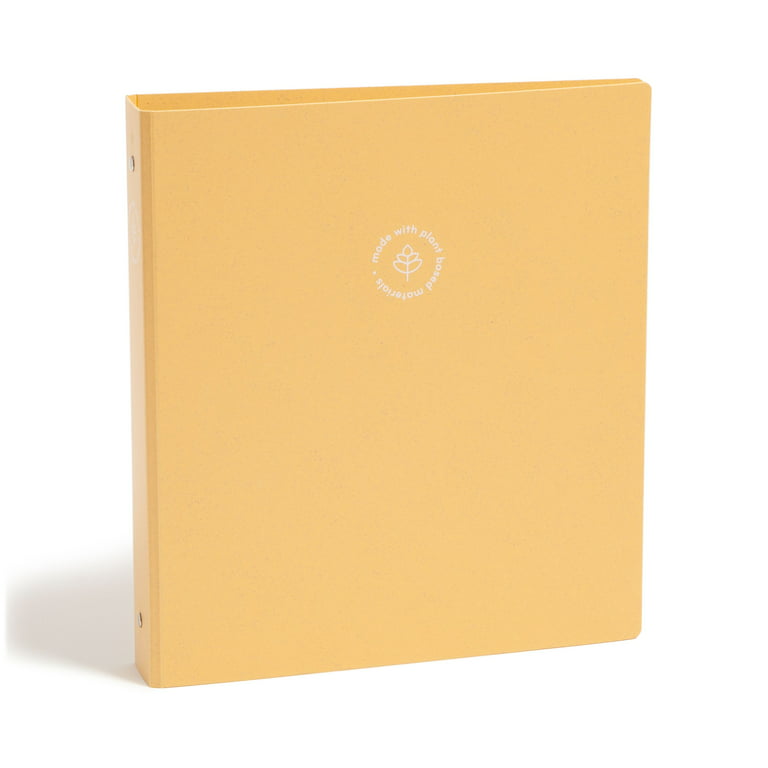 U Brands Eco Binder, 1-inch, 3-Ring with Pockets, Yellow, 6331T 