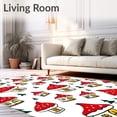 thumbnail image 2 of ODIKA 2'x3' Machine Washable Non-Slip Area Rug, Whimsical Winter Woodland Gnome Village Scene Floor High Traffic Rug, Red, 627069, 2 of 7