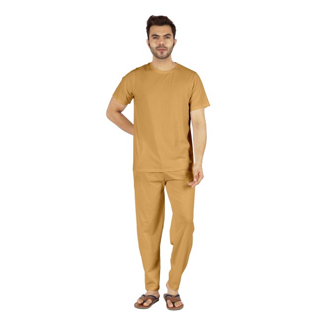 Inkmeso Ensemble de Nuit Uni pour Hommes T-Shirt et Pantalon Ensemble de Pyjama Manches Courtes Pjs Ensemble de Détente