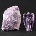 thumbnail image 3 of Figuras de ángel de cristal de lepidolita morada de 2.0 in, piedra preciosa tallada, chakra, bolsillo, ángel de la guarda, estatua de Reiki, piedras curativas para meditación, decoración del hogar, r JAMW Sencillez, 3 of 5