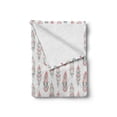 thumbnail image 2 of Feather Soft Flannel Fleece Blanket, Hand Drawn Motifs Culture Pastel Color Hippie Plumage Bohemian Effect, Cozy Plush for Indoor and Outdoor Use, 70" x 90", Dark Coral and Seafoam, by Ambesonne, 2 of 6