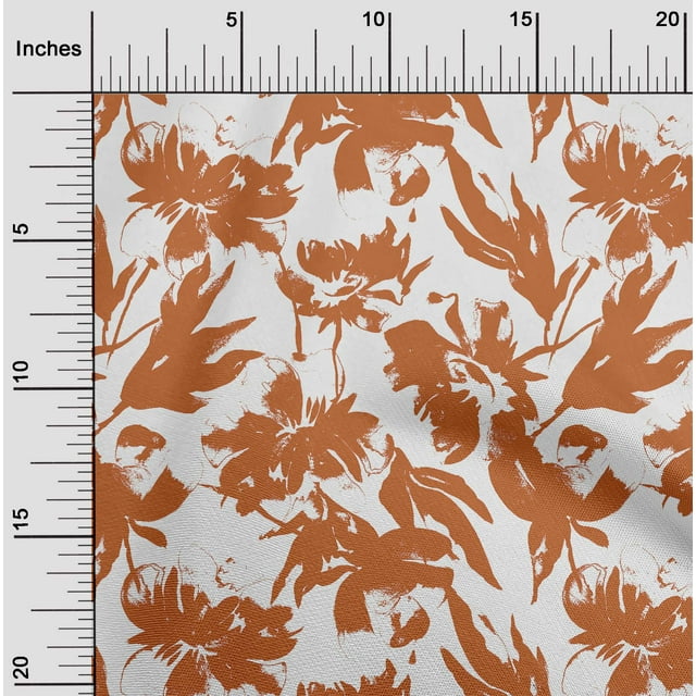 oneOone Polyester Spandex Orange Fabric Florals Sewing Craft Projects Fabric Prints By Yard 56 Inch Wide-9A8
