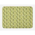 thumbnail image 1 of Floral Yellow Bath Mat, Botanical Pattern Little Flora and Exotic Leaves, Plush Bathroom Decor Mat with Non Slip Backing, 29.5" X 17.5", Avocado Green, by Ambesonne, 1 of 2