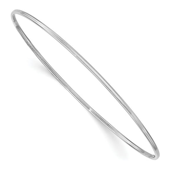 Auriga Fine Jewelry 10K White Gold 1.5mm Polished Slip-on Bangle Bracelet 8" for Women