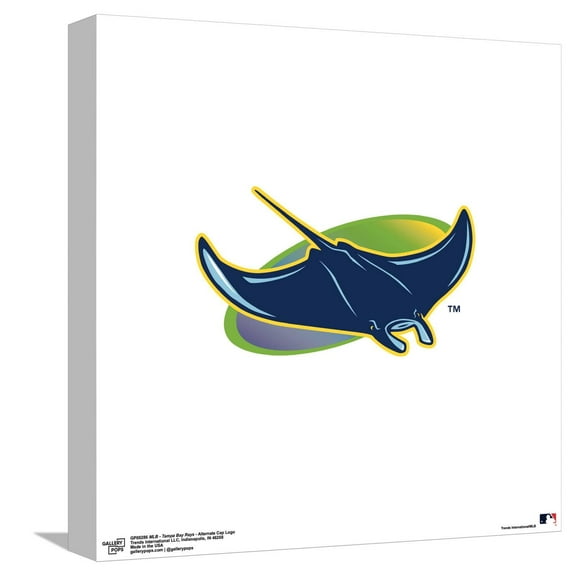 Gallery Pops MLB Tampa Bay Rays - Alternate Cap Logo Canvas Wall Art, Unframed Version, 12" x 12"