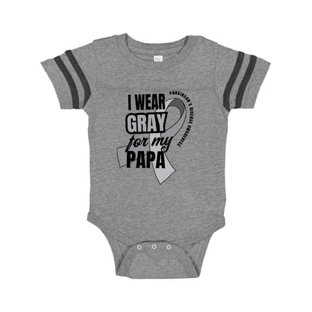 

Inktastic I Wear Gray For My Papa Parkinsons Disease Awareness Gift Baby Boy or Baby Girl Bodysuit
