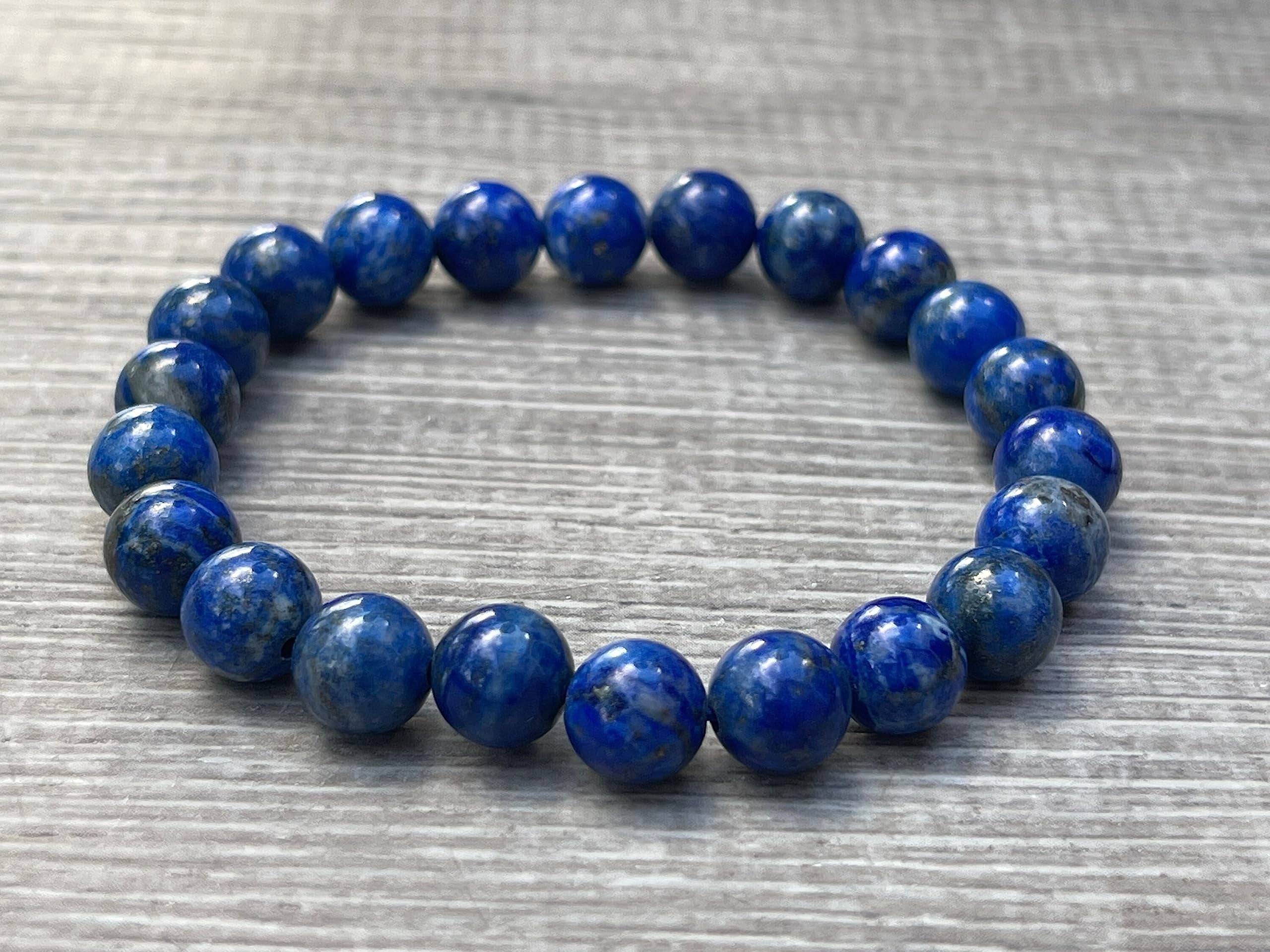 Lapis Lazuli Crystal Bead Bracelet 8mm, Wholesale Genuine Lapis Lazuli Stretch Gemstone Bracelet, Gift for Men & Women (2)