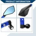 thumbnail image 6 of Unique Bargains Motorcycle Rear View Mirrors Side Rearview Mirror Adjustable Aluminum Alloy 1 Set Black Blue M8/M10 Prismatic Shape, 6 of 7