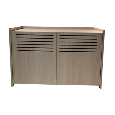 JERFIT Modern Cat Litter Box Enclosure with Scratching Post Beige Brown Wooden Furniture Cabinet to Hide Litter Box Spacious Cat House for Large Cats