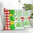 thumbnail image 6 of Summer Watermelon Pillow Covers 18x18 Inch Set of 1 Seasonal Red and Green Plaid Outdoor Decorative Throw Pillows Rustic Farmhouse Holiday Pillowcases for Bed Couch Bedding Sofa, 6 of 7