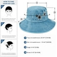 thumbnail image 2 of Wowstyle Cowboy Hat for Women Drawstring Blue Denim Cowgirl Bucket Sun Hats for Women Adjustable UV Protection Fisherman Boonie Cap, 2 of 6