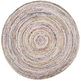 thumbnail image 3 of Safavieh Braided Collection BRD210B Handmade Boho Reversible Cotton Area Rug, 8' x 8' Round, Ivory / Multi, 3 of 5