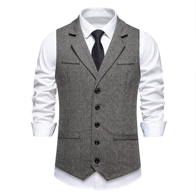 Styesk Débardeurs Homme Homme Col Rabattu Mode Rétro Uni avec Poches Boutons Débardeurs Blouse