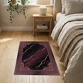 thumbnail image 3 of ODIKA 2'x3' Washable Doormat Non-Slip, Low Pile Pink Sleek Grey Symmetrical Layout Smooth Transition Crisp Contemporary for Entryway, Kitchen, Laundry Room, 3 of 7