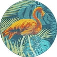 thumbnail image 2 of Unique Loom Outdoor Coastal Collection Area Rug - Flamingo (7' 1" Round Multi/Teal), 2 of 9