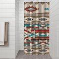 thumbnail image 2 of Brown Triangular Geometric Pattern Shower Curtain 36"x72" ,Bathroom Decorative Shower Curtains Set with 12 Hooks,Modern Waterproof Washable Shower Curtain, 2 of 6