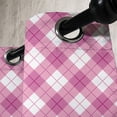 thumbnail image 2 of Ambesonne Geometric Grommet Curtain Single Panel, Diagonal Pastel Color, 50"x60", Fuchsia Pale Pink White, 2 of 5