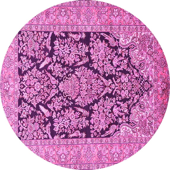 Ahgly Company Indoor Round Persian Pink Traditional Area Rugs, 4' Round