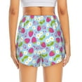 thumbnail image 4 of Goofa Strawberry And Flowers Printed Women 2 in 1 Running Shorts,Quick Dry Athletic Workout Shorts,High Waisted Athletic Shorts with Liner Pockets-XX-Large, 4 of 9