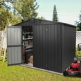 thumbnail image 7 of TOTAL Outdoor Storage Shed 8.2'x 6.2', Metal Garden Shed for Bike, Trash Can, Tools, Lawn Mowers, Pool Toys, Galvanized Steel Outdoor Storage Cabinet with Lockable Door for Backyard, Patio, Lawn, 7 of 7