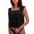thumbnail image 2 of Women Lace Vest Tanks Y2K Sleeveless Split Side Tie Tank Top Sheer Ruffle Shirt Summer Going Out Crop Tops, 2 of 8