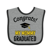 Inktastic Congrats My Mommy Graduated with Cap Boys or Girls Baby Bib
