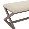 thumbnail image 6 of Industrial Country Cottage Farm Beach House Living Room Lounge Club Lobby Accent Chair Bench, Vintage Style, Fabric Wood, Beige, 6 of 6