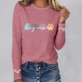 thumbnail image 2 of Arlun Dog Mom T-Shirt for Women Trendy Dog Paw Graphic Printed Crewneck Long Sleeve Shirts Puppy Lover Gifts Loose Soft Cozy Tees Tops 2025 Fashion Outfits Pink XL, 2 of 4