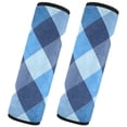 thumbnail image 2 of ALAZA Blue White Checkered Grid Pattern Car Seat Belt Adjuster Neck Covers Shoulder Cushions Pads M, 2 of 8