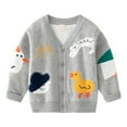 thumbnail image 2 of Uccdo 2 Packs Kids Little Boys Button Down Sweaters Cardigan Cotton V-Neck Cartoon Jackets Outerwear 2-9T, 2 of 8