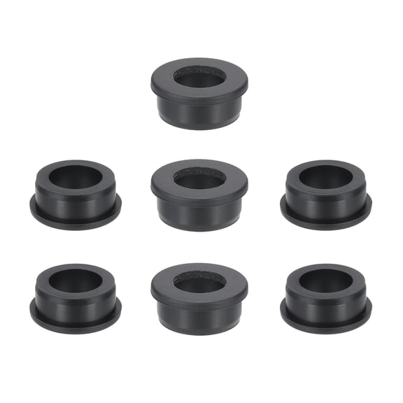 Uxcell Silicone Rubber Grommets, 7 Pcs 1-1/4"(32mm) Drill Hole, 7/8"(22mm) Inner Dia. Top Hat Wire Gasket Rubber Hole Plug for Wiring Irrigation System Firewall, Black