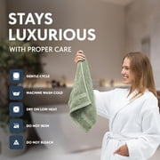 White Classic Hotel Collection Luxury Soft Cotton Hand Towels, Light Green, 16 x 30, 6 Pack
