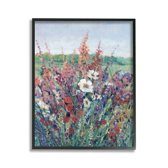 Stupell Industries Blooming Country Botanicals Botanical & Floral Painting Black Framed Art Print Wall Art, 11 x 14