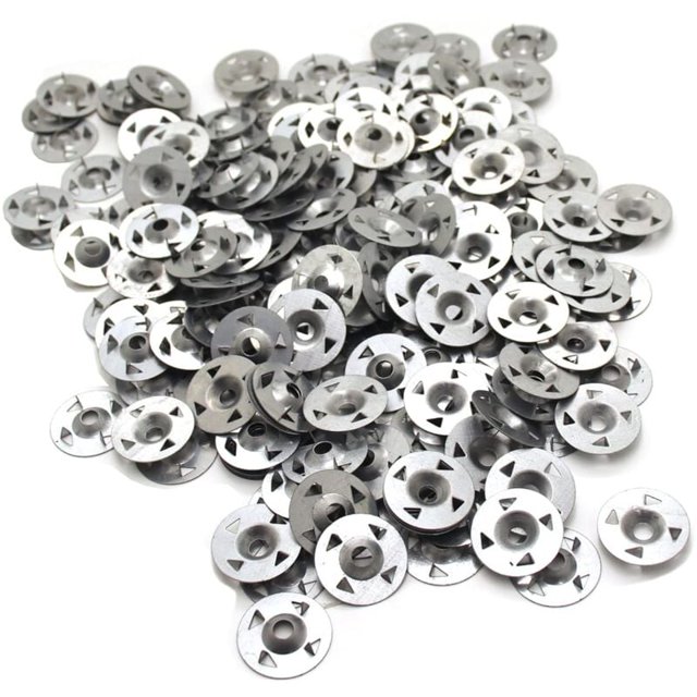 Pack of 200 4-prong washers for extruded plasterboard, thermal insulation and fixed back plate 28 mm