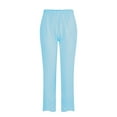 thumbnail image 2 of Frontwalk Women Harem Pants Wide Leg Trousers Solid Color Palazzo Pant Ladies Casual Bottoms High Waist Sky Blue 2XL, 2 of 3