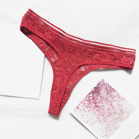 

Medcursor Lace Through Thong Women Out Cotton Hollow Low For Panties Lace Waist