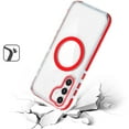 thumbnail image 3 of For Samsung s25/s24 Matching Color Frame Strong Magnetic Ring Circle Transparent HQ Thick Hybrid - Red, 3 of 3