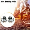 thumbnail image 5 of 1 Pair Bicycle Pedals 1/2'' Spindle Platform with Toe Clips Fixed Cycling Parts Black Silver Tone, 5 of 7