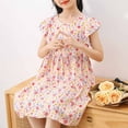 thumbnail image 3 of Big Girls Summer Dress Floral Swing Dresses Flutter Sleeveless Cotton Crewneck Midi Dress Casual Cute Clothes, Pink, 12 Years, 3 of 6