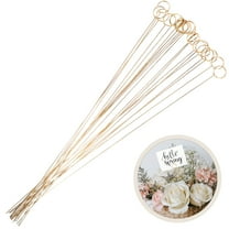 FUEENIRVA 20Pcs Metal Floral Picks for Bouquet Arrangement Circular Small Simple Style