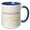 Blue/White, variant on 3drose, Cute Emoji with Text of Waves of Life, 11oz Two-tone Blue Mug