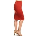thumbnail image 2 of Moa Collection Women's Plus Size High Waist Casual Lightweight Solid Pencil Midi Skirt, 2 of 3
