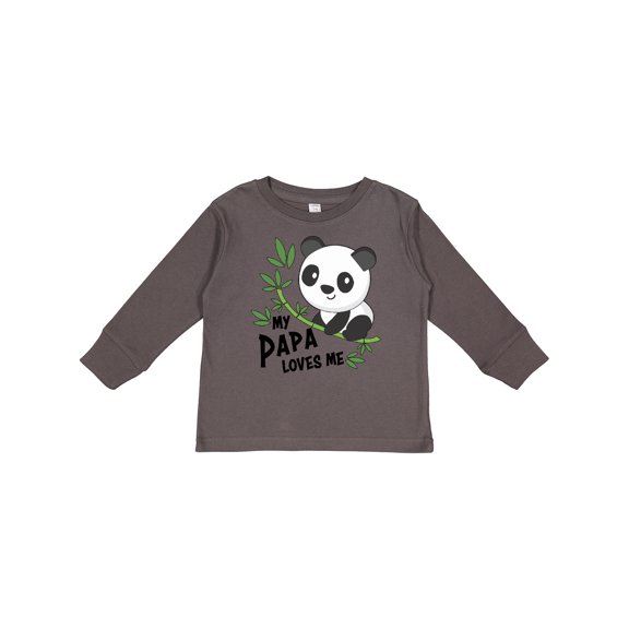 Inktastic My Papa Loves Me- cute panda Boys or Girls Long Sleeve Toddler T-Shirt