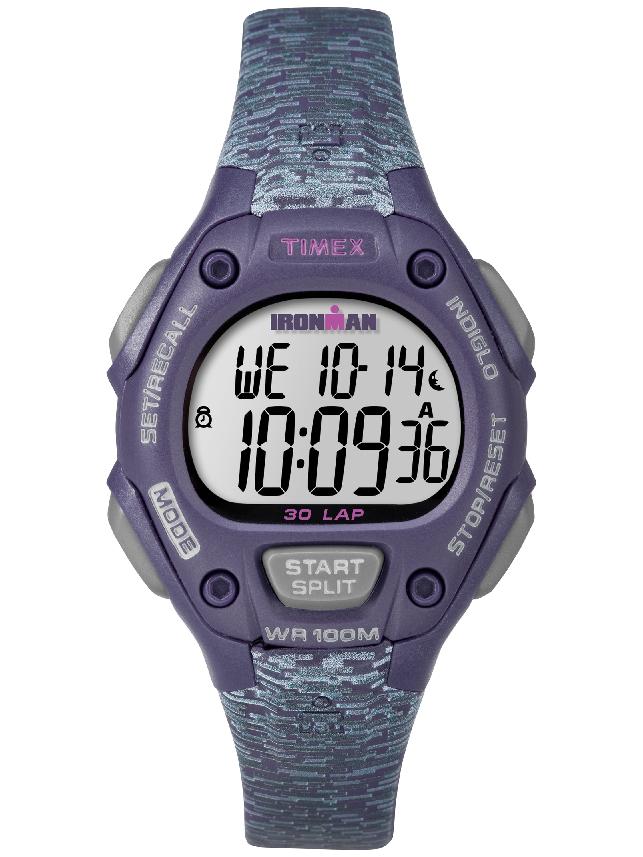 TIMEX Women's IRONMAN Classic 30 34mm Watch – Purple Case with Purple/Gray  Pattened Resin Strap 