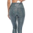 thumbnail image 4 of Women Faux Leather Leggings Leopard Print Liquid Shine Tummy Control Athletic Yoga Pants, 4 of 7