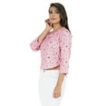 thumbnail image 2 of Bimba Womens 3/4th Sleeve Short Top Sweetheart Neck Top Printed Summer Blouse, 2 of 7