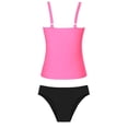 thumbnail image 5 of Erwazi Women's 2 Piece Tankini Set Solid Crew Neck Tank Top Padded Bra Top and Swim Bottoms Bathing Suit, 5 of 6