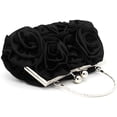 thumbnail image 4 of Bolso de noche de satén con flores para mujer, bolsos de boda, regalo para mamá, bolsos de moda para novia en fiesta de noche, negro oso de fresa Juguete, 4 of 5
