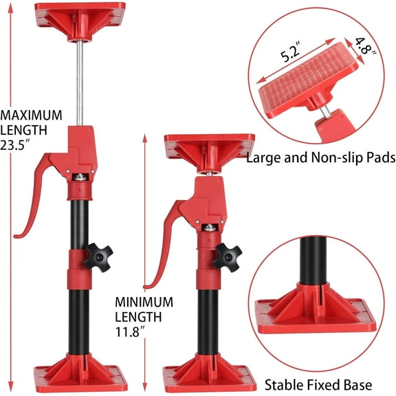 Adjustable Cabinet Jack Support Pole, 11.8-23.5 Inches, 78 LB Capacity, 2 Pack for Cabinet Installation