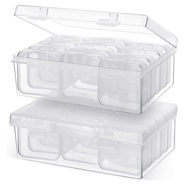Organizador de cuentas pequeñas, 24 piezas, caja de almacenamiento, organizador de cuentas, contenedores de arte de diamantes, almacenamiento de accesorios con 2 tapas con bisagras